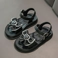 thumbnail image 2 of Gubotare Toddler Girl Sandals Kids Girls Soft Sole Open Toe Sandals Summer Shoes with Arch Support (Toddler/Little Kid) Size 1 (Black,Big Kids 1), 2 of 6