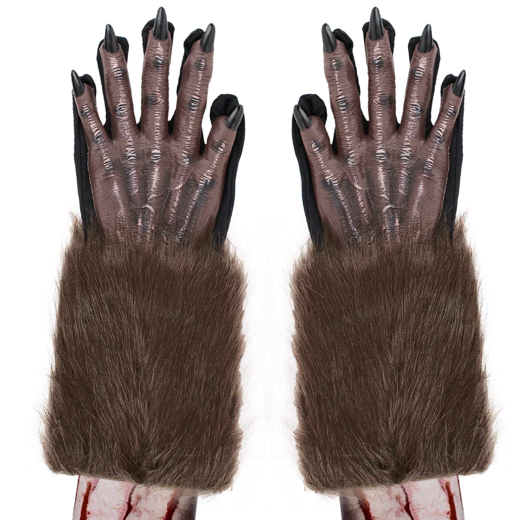 brown Rubie's Hairy Adult Costume Hands One Size 