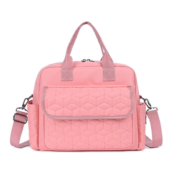 Diaper bag tote, baby travel bag, multi-functional diaper bag with 3 insulated pockets, wet and dry compartments, large capacity, crossbody travel maternity bag, lightweight shoulder bag (pink)
