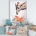thumbnail image 2 of Designart 'Portrait of A Giraffe With Orange Flowers' Farmhouse Framed Canvas Wall Art Print, 2 of 5