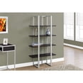 thumbnail image 2 of Bookshelf Bookcase Etagere 4 Tier 60"H Office Bedroom Metal Brown Grey, 2 of 5