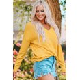 thumbnail image 4 of ABPHQTO Top de mujer con escote de pico en canalé a contraste de encaje amarillo, 4 of 5