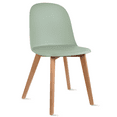 thumbnail image 5 of 2xhome Set of 4 Modern Armless Dining Chair Set with Molded Plastic Seat Shell and Solid Wooden Legs Green, 5 of 6