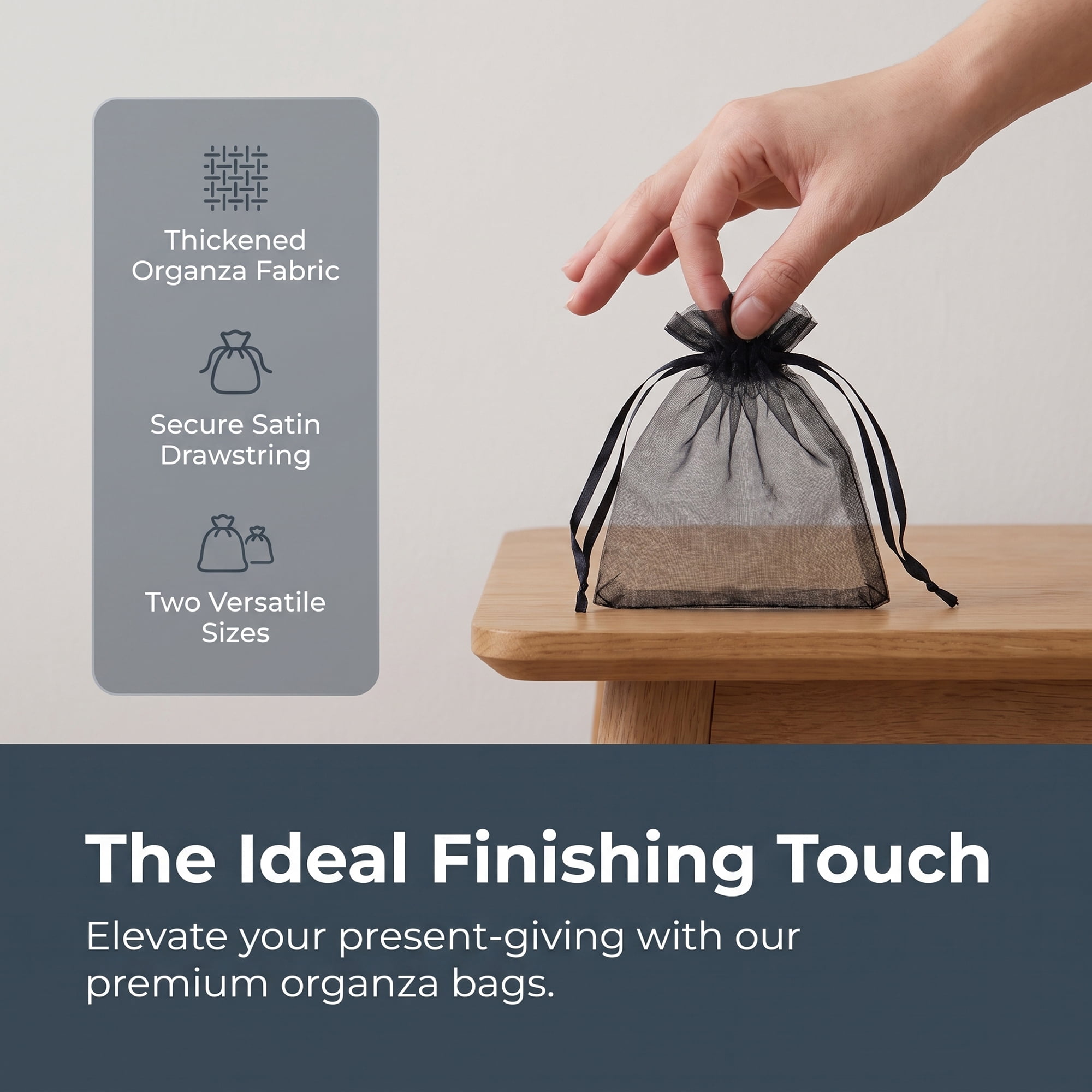 Unique Bargains Multi-Purpose Gift Bags with Handles for Events Black 3.5" x 4.7"