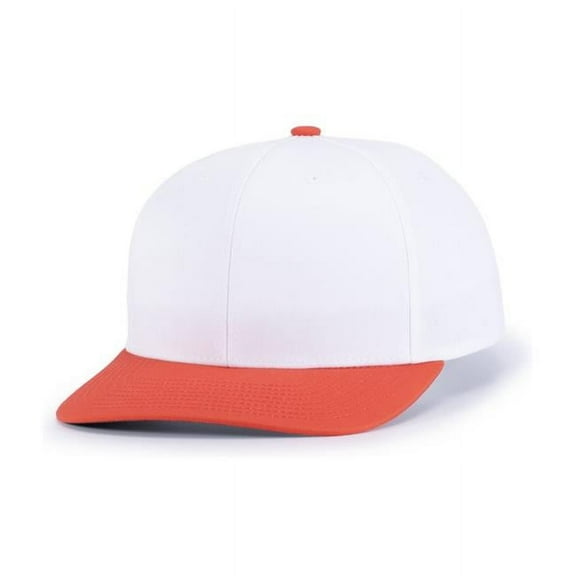 Pacific Headwear P322.227.ADT Poly & Cotton Snapback Cap, White & Orange - Adult