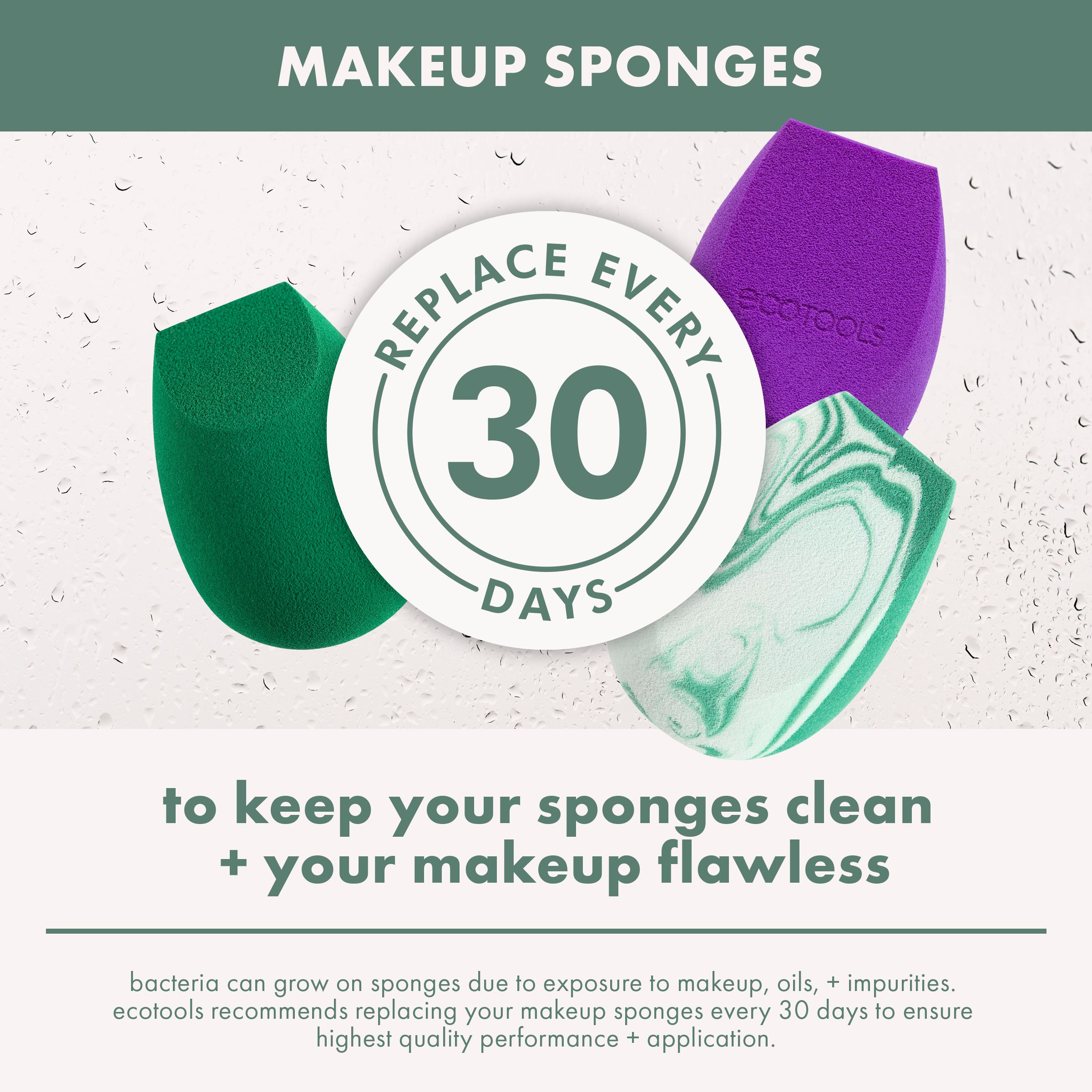 EcoTools Bioblender Makeup Sponge Duo, for Liquid and Cream Foundation, Purple, 2 Count - image 16 of 18