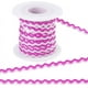 thumbnail image 1 of 17,5 yardas de cinta ondulada navideña roja y blanca de 1/4 de pulgada con flecos, tejido tejido en zigzag., 1 of 9