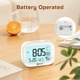 thumbnail image 4 of Geevon Small Travel Alarm Clock, Digital Alarm Clocks for Bedrooms Home Office, Battery Operated Desk Clock with 3 Inch Large Display, 2 Alarms, 5s Backlight, Snooze, Indoor Temperature(White), 4 of 8