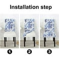 thumbnail image 3 of Vintage Blue Flowers Paisley Floral Chair Covers Set of 4 Stretch Removable Washable Slipcovers for Dining Room Hotel Kitchen, 3 of 4