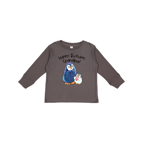 Inktastic Happy Birthday, Grandpa- Cute Penguins Boys or Girls Long Sleeve Toddler T-Shirt