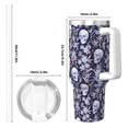 thumbnail image 4 of Sikiie Skull flower crystal Insulated Stainless Water Bottle Lid Travel Mug Cup Insulated Tumblers Cup 40oz Ice Bully With Handle, 4 of 8