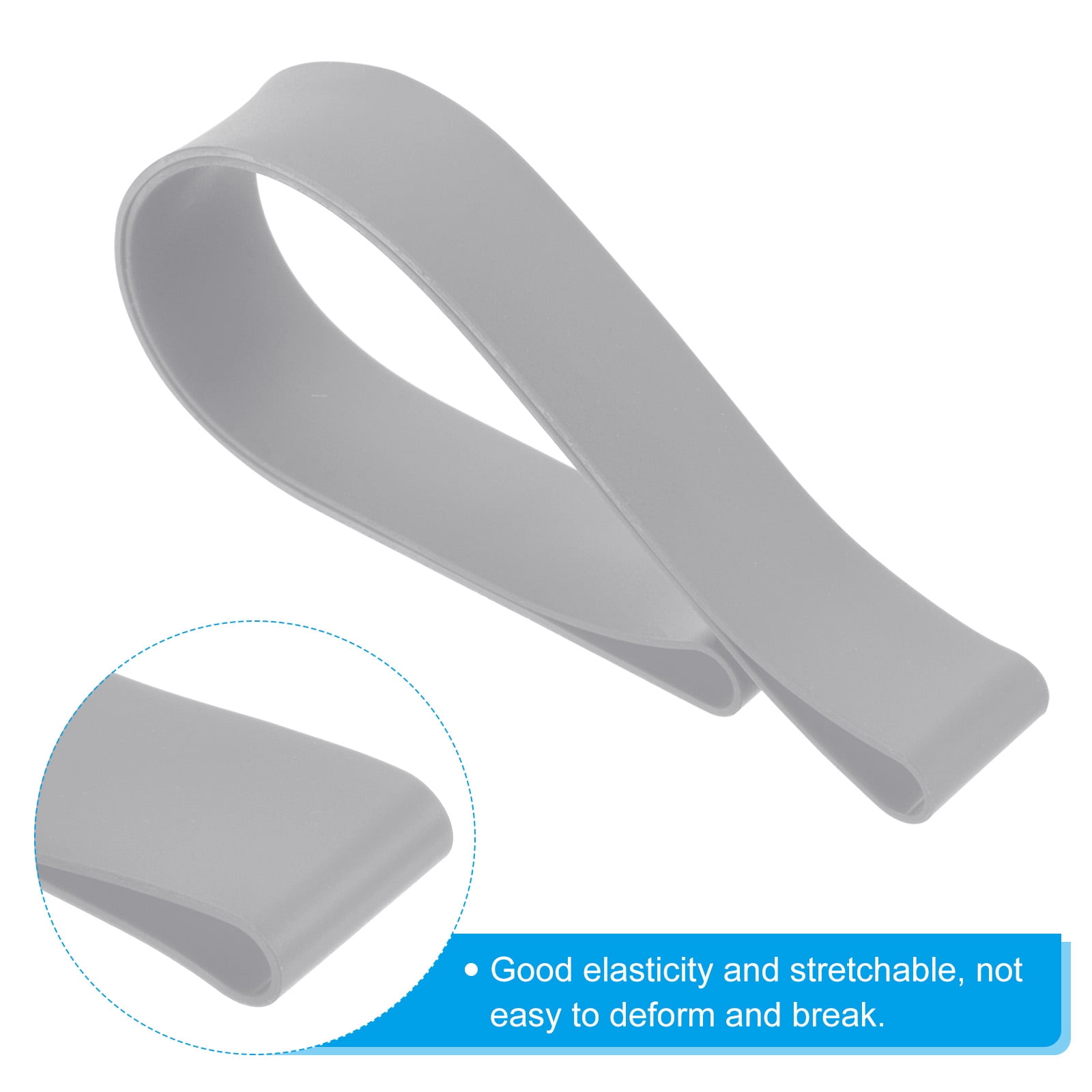 Unique Bargains Towel Band Silicone Stretchable Towel Chair Clips Straps Gray