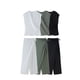 thumbnail image 2 of HH TRAF Trajes nuevos de verano para mujer Top sin mangas con escote en V sólido y hombros descubiertos + lazo lateral con cordones decorativos Pantalones de cintura elástica para mujer, 2 of 4