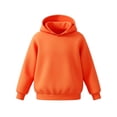 thumbnail image 4 of FAVIPT Hooded Sweatshirt Kids Girls Fall Winter Cotton Long Sleeve Hoodies Shirts Casual Solid Color Pull Over Hoodie Tops Orange,7-8 Years, 4 of 9