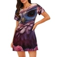 thumbnail image 1 of Fotbe Cute Flower Owl Bata de Dormir para Mujer con Estampado, Camisón de Algodón de Manga Corta, Ropa de Dormir Casual, 1 of 6