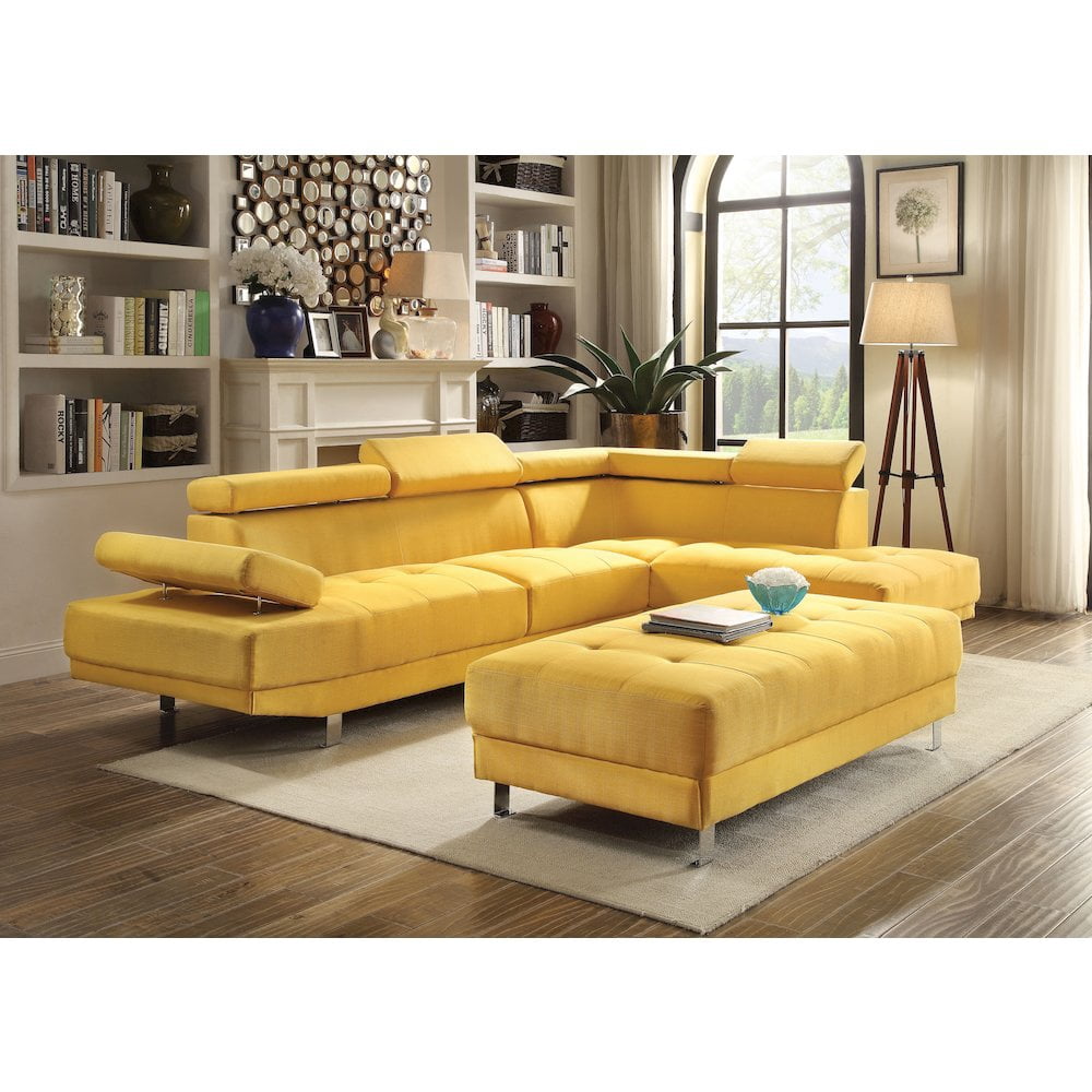 Glory Furniture Riveredge Sectional in Yellow Color