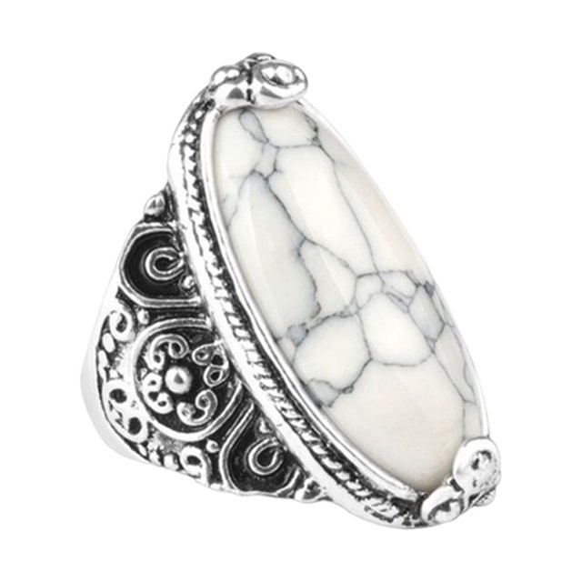 Guardurnaity Anillo de estilo bohemio a la moda, anillos de decoración personalizados, joyería, regalo portátil para fiesta de boda, trabajo Ropa, zapatos y accesorios Miscelánea Blanco