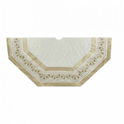 Faberge Pinecone - Kurt Adler 54-Inch Ivory Treeskirt with Gold Pinecones