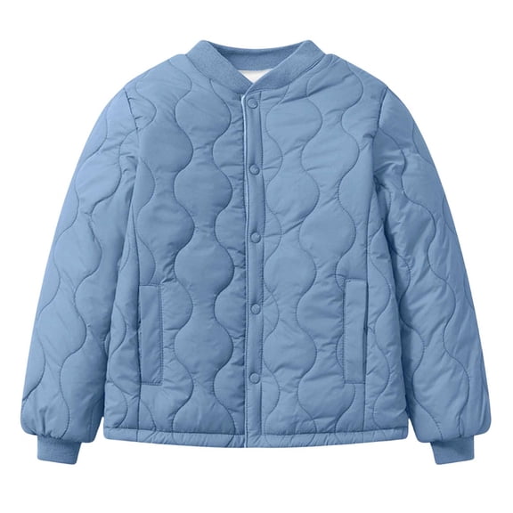 Fnooota Boys Puffer Jackets Size 10, Long Sleeve Warm Casual Lightweight Kids Winter Outerwear Blue