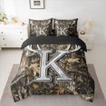 thumbnail image 2 of Castle Fairy Personalized Initial K Bedding Comforter Set 7-Piece for Teens Adults,Jungle Wildlife Deer King Bedding Sets,Vintage Tree Branches Ultra Soft Bed Sheets,Ultra Soft Home Decor,Reversible, 2 of 8