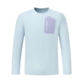 thumbnail image 2 of Nmnitkp Men's Quick Dry Long Sleeve Athletic Shirt Plus Size Crew Neck with Zipper Pocket Breathable Lightweight Workout Top for Running Gym Training Casual Daily Wear Light Blue,4XL, 2 of 8