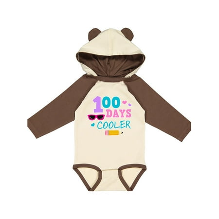 

Inktastic 100 Days Cooler in Pink Gift Baby Girl Long Sleeve Bodysuit