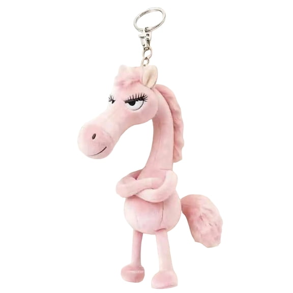 Horse Keychain 15cm Funny Standoffish Horse Pendant Soft Stuffed Animal Key Ring For Keys