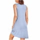 thumbnail image 5 of mfyjkho Vestidos para mujer, Camisón sin mangas con bolsillos y estampado para mujer, camisón plisado con cuello redondo Vestidos festivos m, 5 of 7