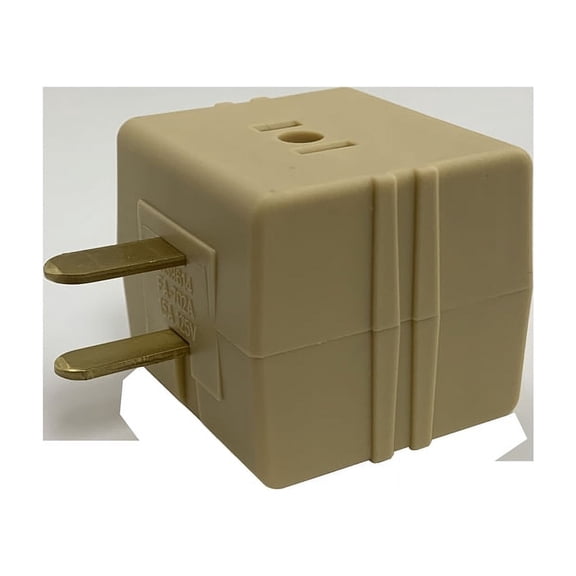 Projex 3539665 15A Polarized 3 Outlets Cube Adapter, Ivory