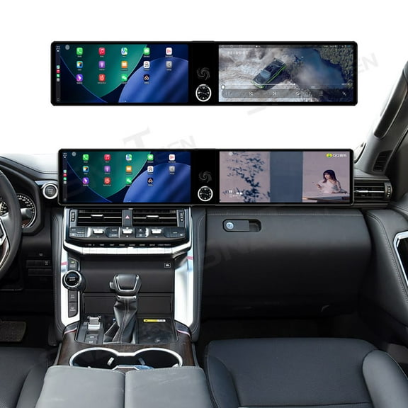 SNATEEN Dual 12.3 inch Carplay Screen/Radio/Multimedia Player for Toyota Land Cruiser 2021-2025 Models Universal Car Navigation/GPS Upgrade Headunit Android Display 1080P Touch Screen Replace System