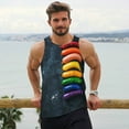thumbnail image 6 of Yiaed Rainbow Sausages On Dark Slate Print Mens Compression Shirt Slimming Body Shaper Vest Workout Tank Tops Abs Abdomen Undershirts-Medium, 6 of 7