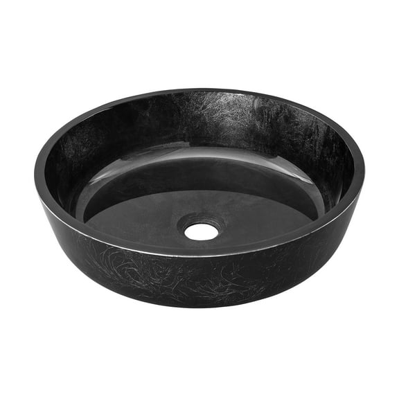 Bordeaux 16.5 " Round Glass Vessel Sink, Black