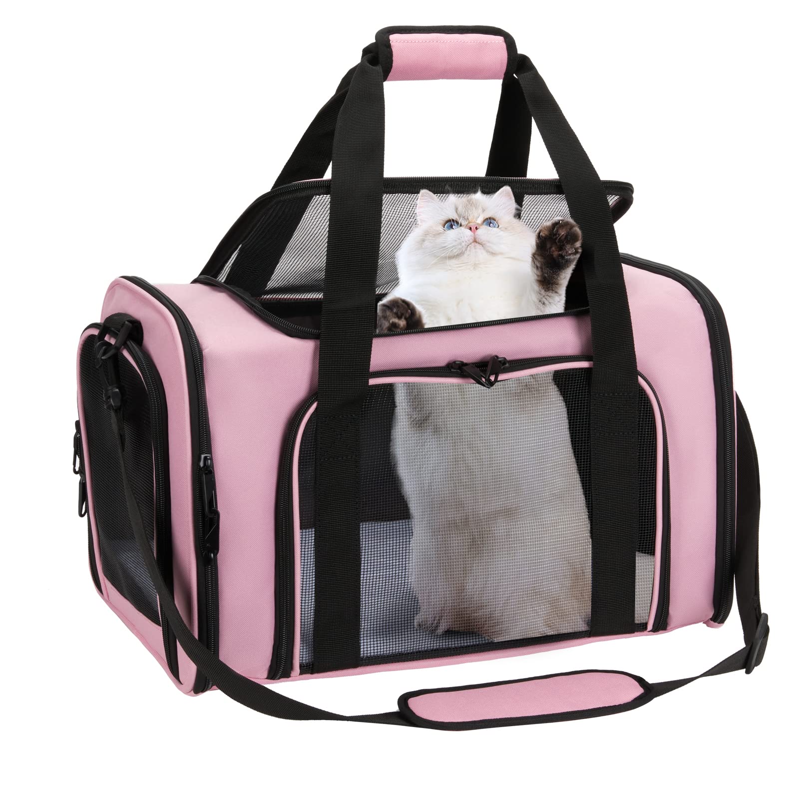 Cat Carrier, Zbrivier Dog Carrier Airline Approved Pet Carrier for Cat
