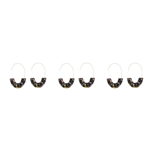 Pendientes Sonducket estilo sencillo con estampado de leopardo en forma de U joyería de moda