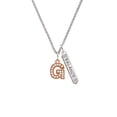 thumbnail image 2 of Delight Jewelry Rose Goldtone Crystal Initial - G - Silvertone Balance Bar Charm Necklace, 23", 2 of 4