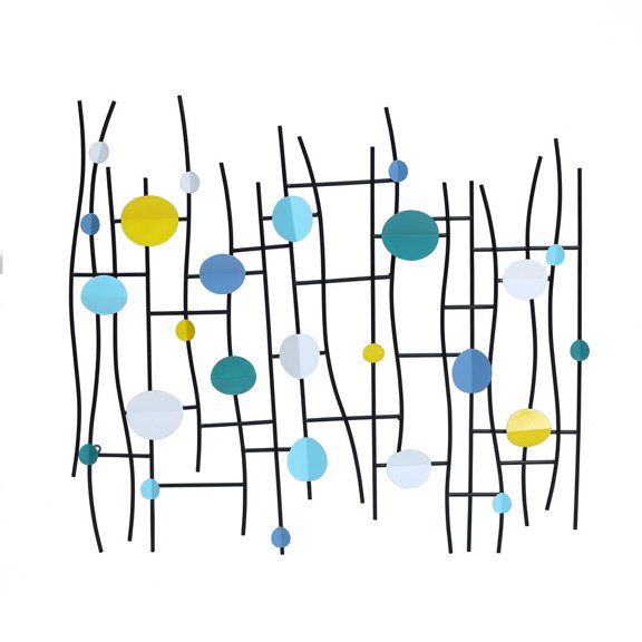 LuxenHome Modern Metal Wall Decor in Multi-Color and Black