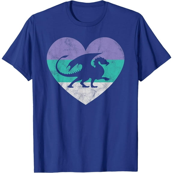 Dragon Gift Retro Cute Heart Unisex T-Shirt for Men Women Kids Toddler