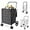 Black-upgraded, variant on SSyao Jumbo Shopping Cart with Rolling Swivel Wheels, Foldable Grocery Cart on Wheels with Double Basket, Heavy Duty Utility Cart, Shopping Carts for Groceries Laundry Book Luggage Travel Black