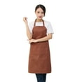 thumbnail image 6 of 1Pc Short Cotton Aprons for Women with 2 Pockets, Chef Apron for Unisex,Waitress Apron for Kitchen Cooking Restaurant BBQ Premium Apron with Adjustable Straps Design(navy,30x26"), 6 of 8
