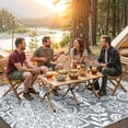 thumbnail image 3 of Findosom Waterproof Outdoor Rug 5' x 8' - Reversible Mandala Outdoor Plastic Straw Rug, Durable Foldable Patio Rug for RV, Deck, Balcony, B, 3 of 9