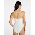 thumbnail image 4 of Time and Tru Women's and Women's Plus Eyelet Bandeau One Piece Swimsuit with Side Shirring, Sizes XS-3X, 4 of 6