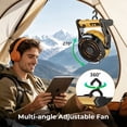thumbnail image 6 of WAA Rechargeable Portable Camping Fan,Multi-Function Personal Outdoor Fan with Hanging Hook,Ultra-Quiet Compact Tent Fan for Travel,Picnic,Patio,Desk & Home, 6 of 9
