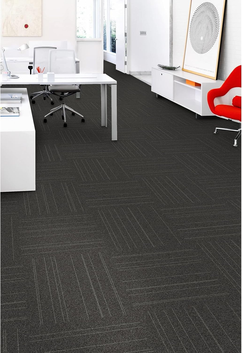 Mohawk Basics 24" x 24" Carpet Tile Sample with EnviroStrand™ PET Fiber in Smoke (1 piece)