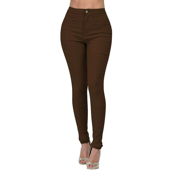 Outfmvch Jeans for Women,Skinny Jeans for Women,Stretch Jeans,Waisted Rise Fashion High Pant Stretc Womens For Women Jeans Pants,Fleece Lined Jeans,Yoga Jeans Coffee M