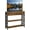 Rustic Brown, variant on Sunshen TV Stand for TV up to 45 inch, Narrow Tall Storage, Gray | Slim 12" Depth Fits Small Spaces, Industrial Media Console, Sturdy MDF & Metal Frame, Drawer & Open Shelves for Living Room