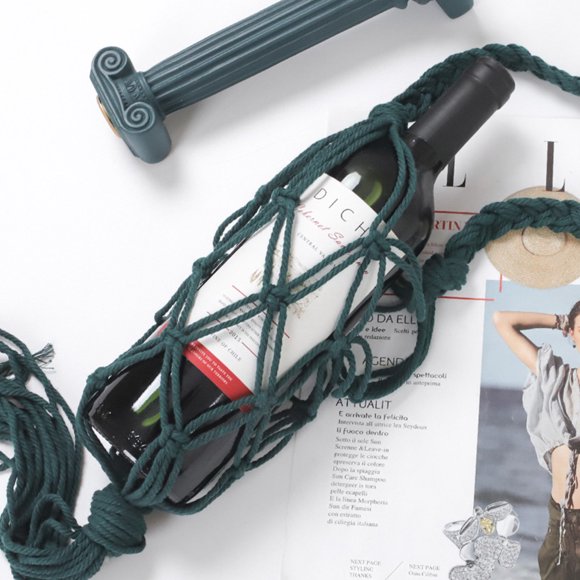 PAMINGONO 1Ud Bolsa De Verde Para Transportar De Vino Con Asa Cómoda Y Resistente