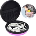 thumbnail image 3 of 5pcs Earphone Carrying Case,round Shape Carrying Hard Eva Case Storage Bag For Earbuds Earphone Headset,usb Cable, Bluetooth Or Wired Headset Earphone, 3 of 4