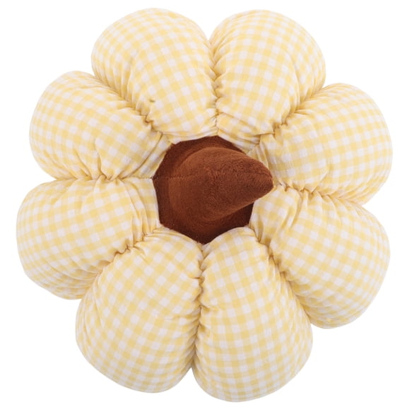 NIYANGLE 3D Pumpkin Throw Pillow Yellow Soft Plush Round Cushion for Seasonal Sofa Decor