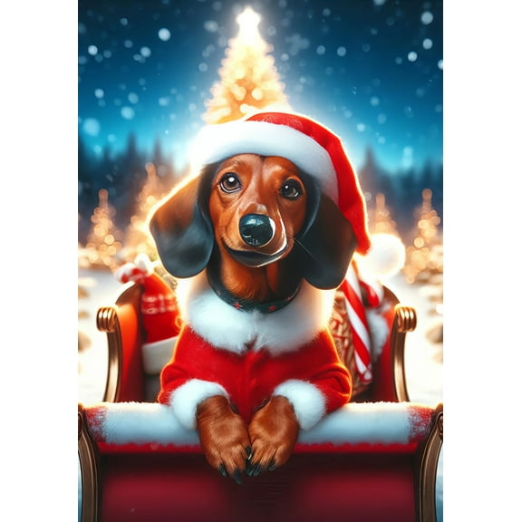 Dachshund Red -  Best of Breed DCR Christmas Garden Flag 12" x 17"