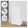 Zengpin 5 Tier Plastic Drawers Dresser, Stackable Vertical Tall Standing Dresser, Storage Cart